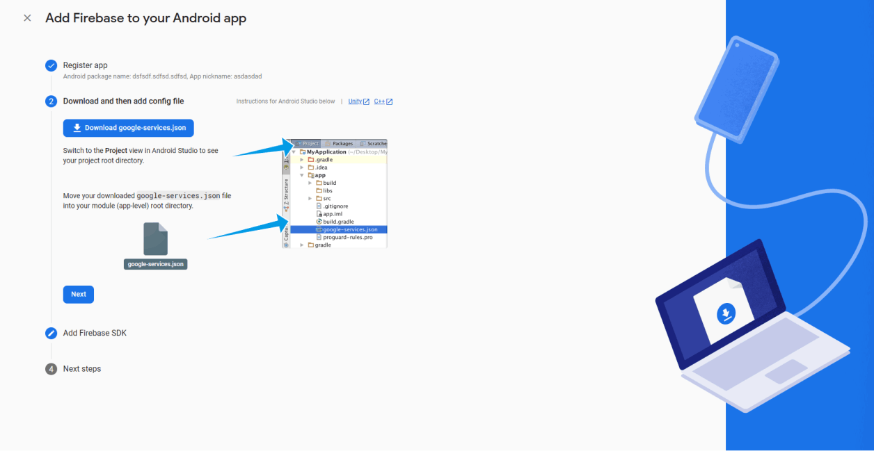 Firebase Android setup: Step 2