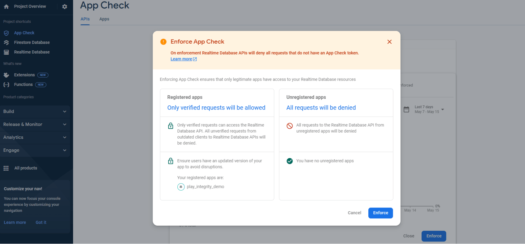 App Check for Realtime Database